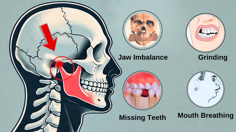Jaw posture test checking whether TMJ alignment is causing forward head posture and uneven shoulders.