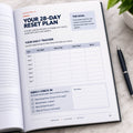 Inside SI Joint Neuro Reset: Chapter 14, Your 28-Day Reset Plan, with a daily tracker and a weekly check-in