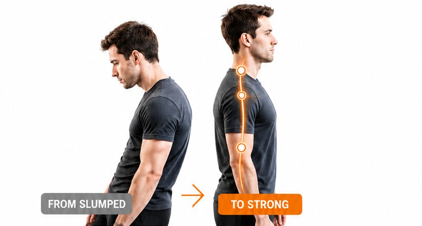 From slumped to strong posture in five minutes a day